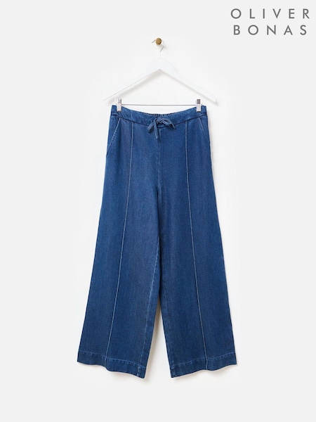 Oliver Bonas Blue Wide Leg Jogger Trousers (F55867) | ₪352