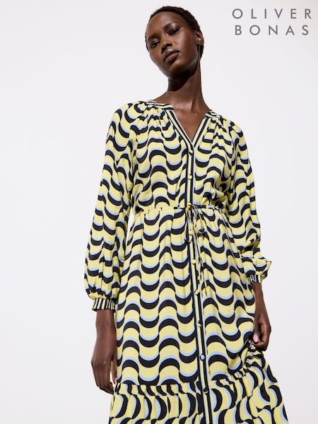 Oliver Bonas Wave Geometric Maxi Dress (F55874) | ‏466 د.إ.‏