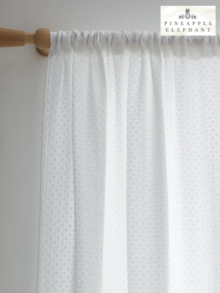 Pineapple Elephant White Muscat Waffle Slot Top Voile Curtains Panel (F55999) | €38 - €46