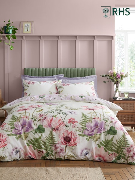 RHS Lilac Serenity Garden Reversible Cotton Duvet Cover Set (F56003) | €52 - €95