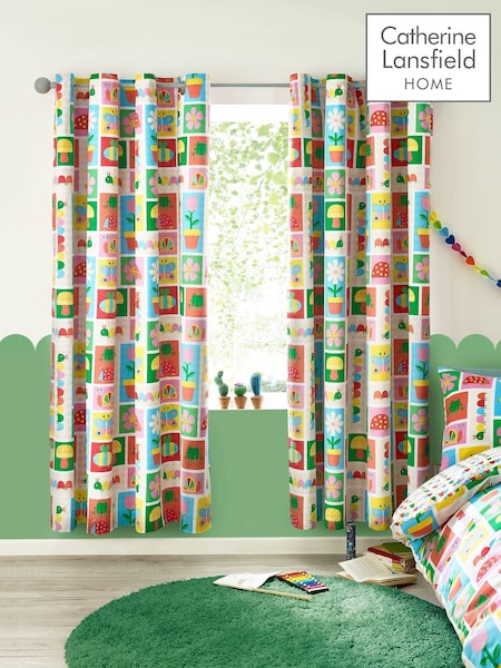 Catherine Lansfield Curious Caterpillar Reversible Eyelet Curtains (F56016) | 71 €