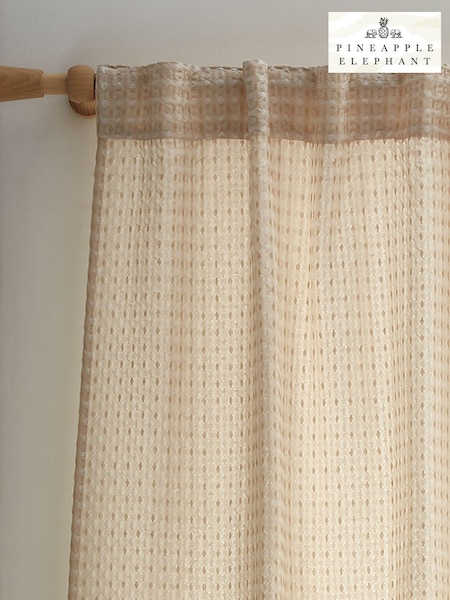 Pineapple Elephant Natural Muscat Waffle Slot Top Voile Curtains Panel (F56019) | $35 - $41
