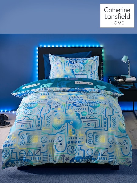 Catherine Lansfield Grey Gamer So Soft Duvet Cover Set (F56026) | 84 QAR - 114 QAR