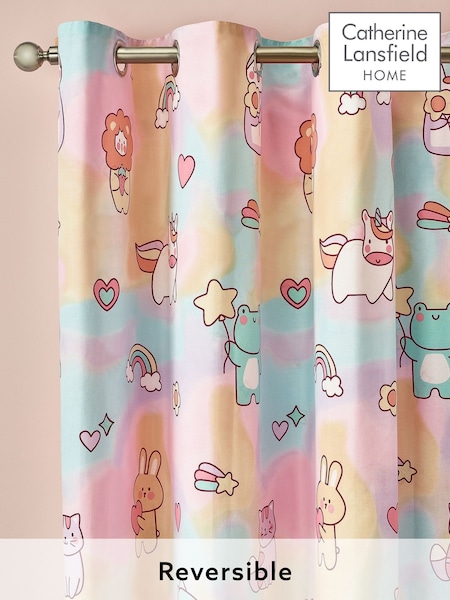 Catherine Lansfield Pastel Forever Together Fully Reversible Eyelet Curtains (F56027) | €66