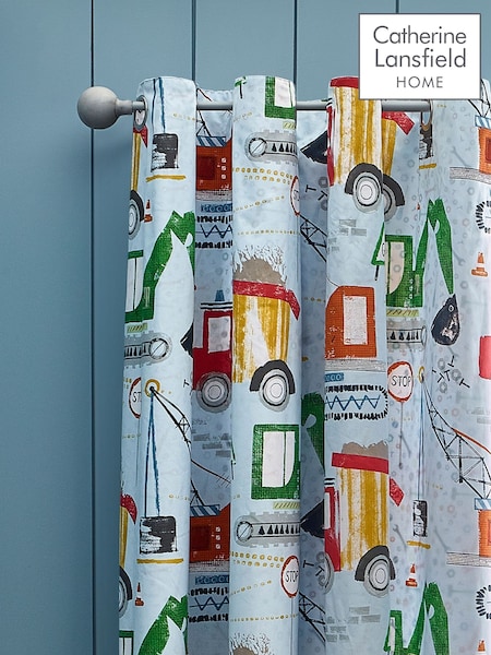 Catherine Lansfield Blue Digger Dreams Fully Reversible Curtains (F56038) | R$ 495