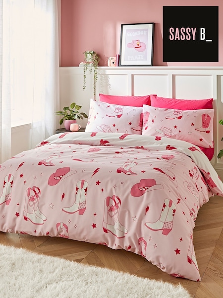 Sassy B Pink Cowgirl Boots Reversible Duvet Cover Set (F56055) | €23 - €37