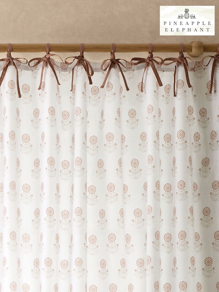 Pineapple Elephant Clay Woodblock Floral Print So Soft Voile Curtains Panel (F56056) | €15 - €18