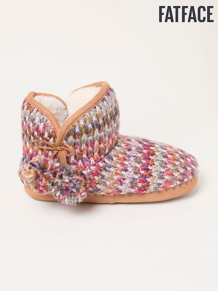 FatFace Sara Pink Knit Boot Slipper (F56097) | €50
