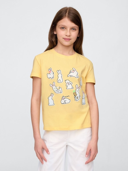 Gelber Hase - Gap – T-Shirt mit Grafik, kurzen Ärmeln und Rundhalsausschnitt (4–13 J.) (F56146) | 15 €