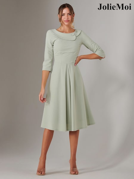 Grün - Jolie Moi Sloan 3/4 Sleeve Midi Dress (F56354) | 117 €