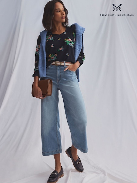 Crew Clothing Company Blue Relaxed Leg Crop Jeans (F56370) | €73