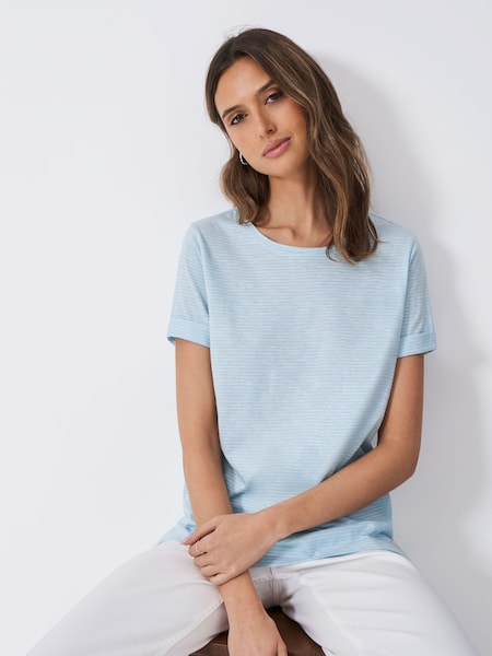 Crew Clothing Company Stripe Crew Neck 100% Cotton Stripe T-Shirt (F56384) | ‏146 د.إ.‏