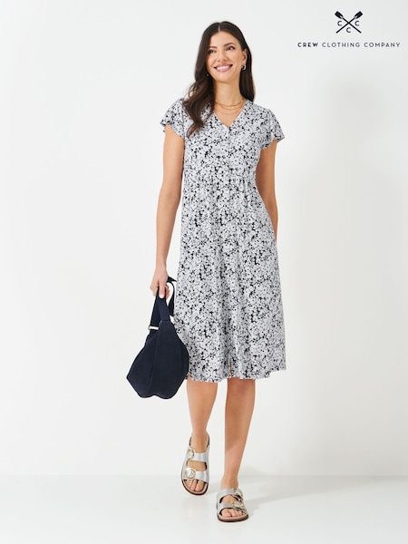 Crew Clothing Blue Alyssia Button Through Jersey Dress (F56412) | 3,905 UAH