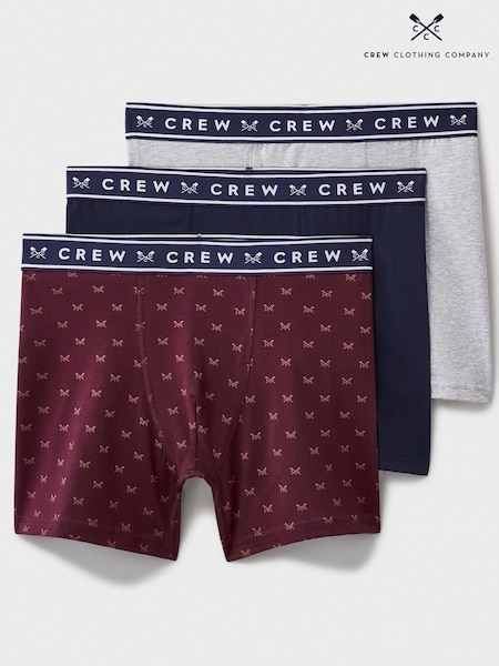 Crew Clothing Grey/Blue Jersey Boxers 3 Pack (F56424) | €46