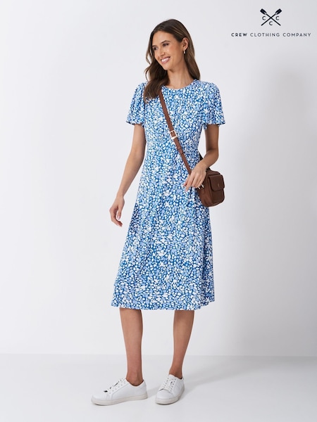 Crew Clothing Jenna Floral Flutter Jersey Dress (F56434) | ‏327‏₪