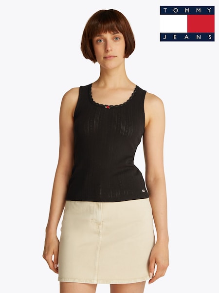 Tommy Jeans Slim Pointelle 100% Cotton Tank Top (F56443) | 223 LEI