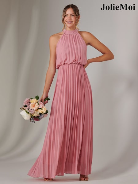 وردي - Jolie Moi Pleated Bridemaids Maxi Dress (F56474) | ‏41 ر.ع.‏
