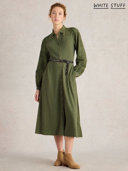White Stuff Green Rua Embroidered Dress (F56475) | €107