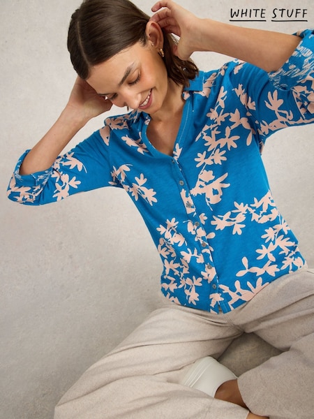 White Stuff Pink Annie 100% Cotton Jersey Shirt (F56493) | 2,704 UAH