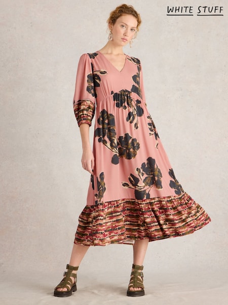 White Stuff Pink Lucy Midi Dress (F56495) | €95