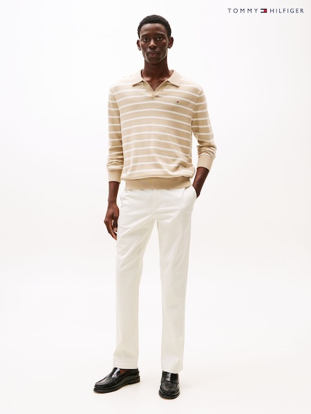 Tommy Hilfiger White Denton Stretch Structured Chino Trousers (F56525) | €158