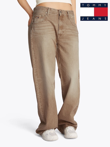 Tommy Jeans Brown Mia Mid Rise Relaxed Straight 100% Cotton Jeans (F56527) | €133
