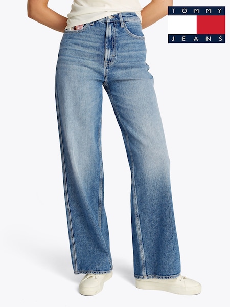 Tommy Jeans Blue Claire High Rise Wide Leg Jeans (F56528) | ₪478