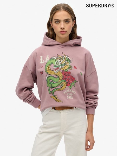 Superdry Neo Trad Tattoo Relaxed 100% Cotton Hoodie (F56598) | ‏302‏₪
