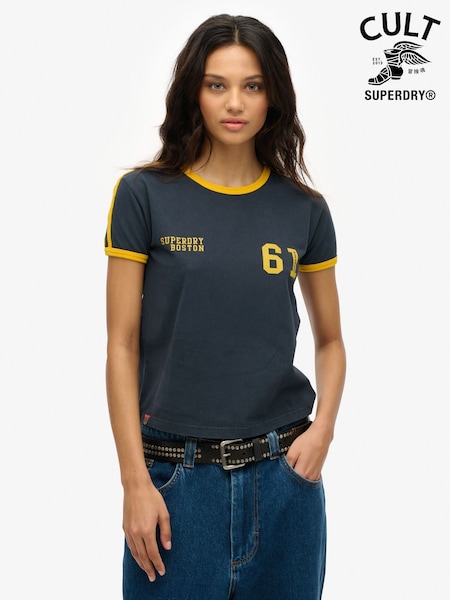 Superdry Blue Athletic Essential Stripe T-Shirt (F56600) | €41