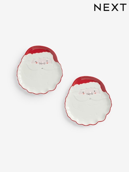Set of 2 Red Christmas Santa Side Plates (F56777) | €18