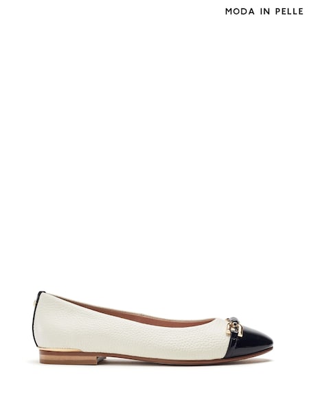 Moda in Pelle Fegra Snaffle Trim Square Toe Comfort Ballerinas (F56837) | ₪448