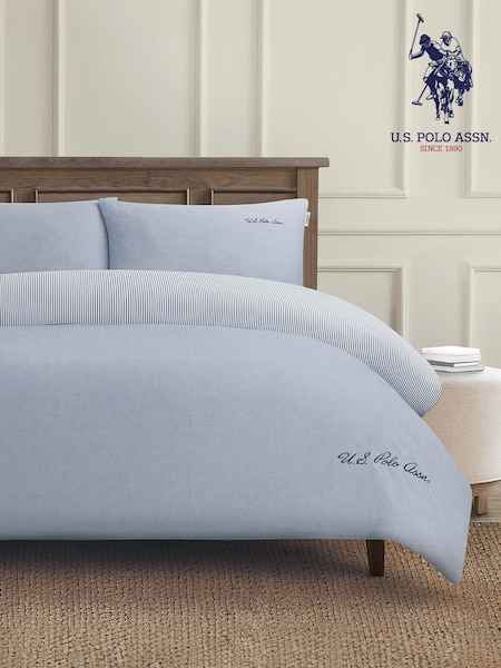 U.S. Polo Assn. True Navy Pure Cotton Chambray Duvet Set (F56853) | €113 - €186
