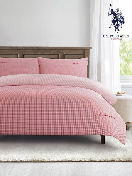U.S. Polo Assn. Haute Red Pure Cotton Gingham Duvet Set (F56857) | €112 - €184
