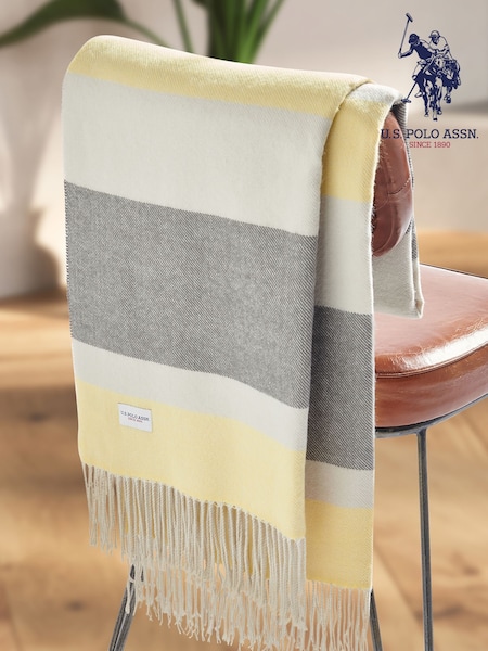 U.S. Polo Assn. Tornado Luxury Breton Stripe Throw (F56876) | $94