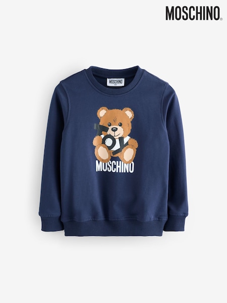 Moschino Blue Logo Crew Neck Sweatshirt (F56894) | €101 - €113