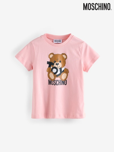 Moschino Pink Short Sleeve Logo T-Shirt (F56920) | €74 - €90