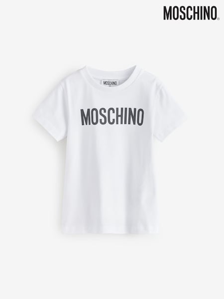 Moschino White Short Sleeve Logo T-Shirt (F56924) | €74 - €90