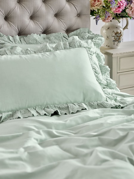 Shabby Chic by Rachel Ashwell® Set of 2 Blue Broderie Anglaise Ruffle Count Pillowcases (F56927) | €50 - €57