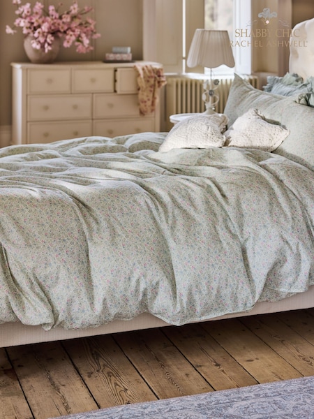 Shabby Chic by Rachel Ashwell® Vintage Ditsy Sage Cosy Cotton Duvet Cover and Pillowcase Set (F56928) | €54 - €95
