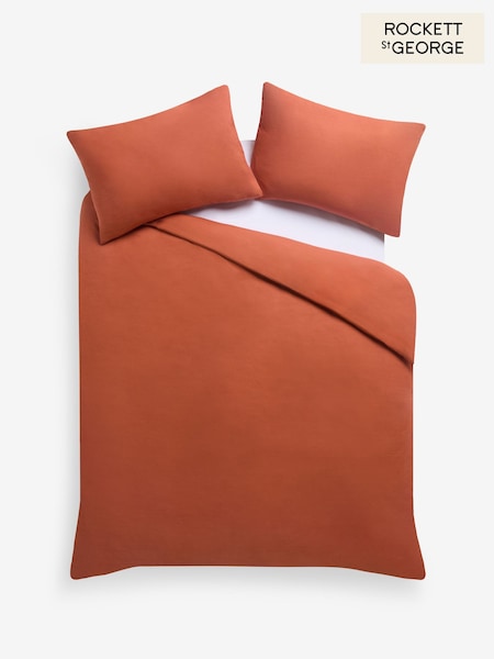 Rockett St George Burnt Brick 180 Thread Count Duvet Cover and Pillowcase Set (F56951) | €50 - €99
