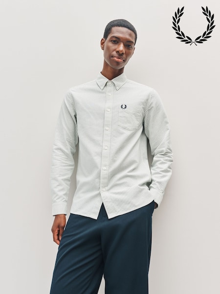 Fred Perry Green Oxford Stripe Shirt (F56960) | €141