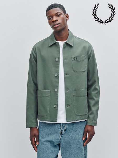 Fred Perry Green Bedford Cord Overshirt (F56964) | €226