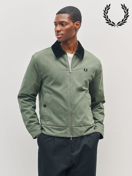 Fred Perry Green Cotton Caban Jacket (F56968) | 1,299 QAR