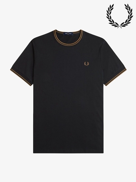 Fred Perry Twin Tipped Black T-Shirt (F56994) | 333 QAR