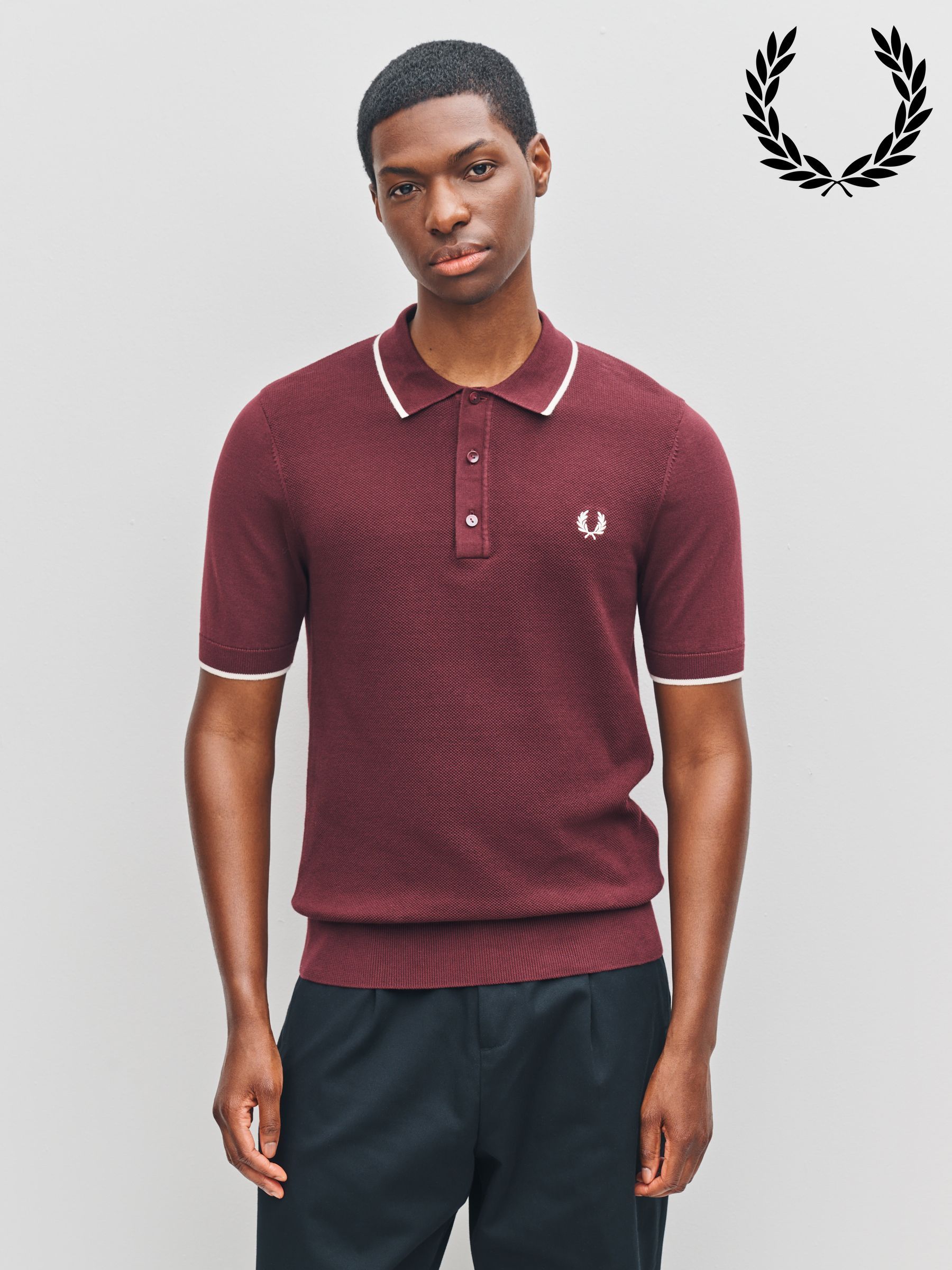 トップス Fred Perry Tipped Cuff Piqué Shirt - Champion's Gold | Men's T-Shirts
