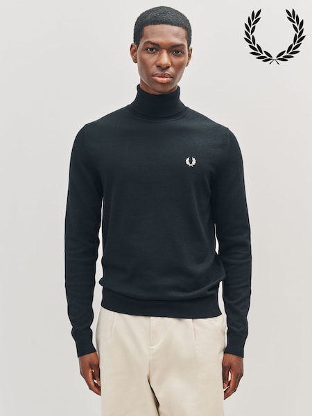 Fred Perry Roll Neck Black Jumper (F57010) | AED948