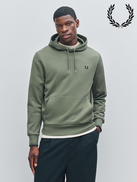 Fred Perry Green Tipped Hooded Sweatshirt (F57031) | €139
