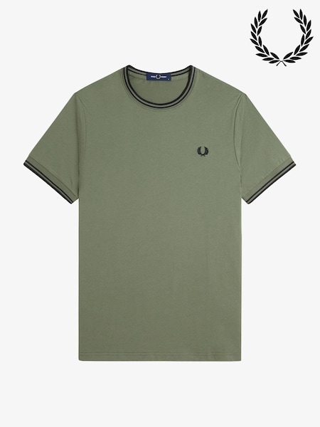 Fred Perry Green Twin Tipped T-Shirt (F57033) | 333 QAR