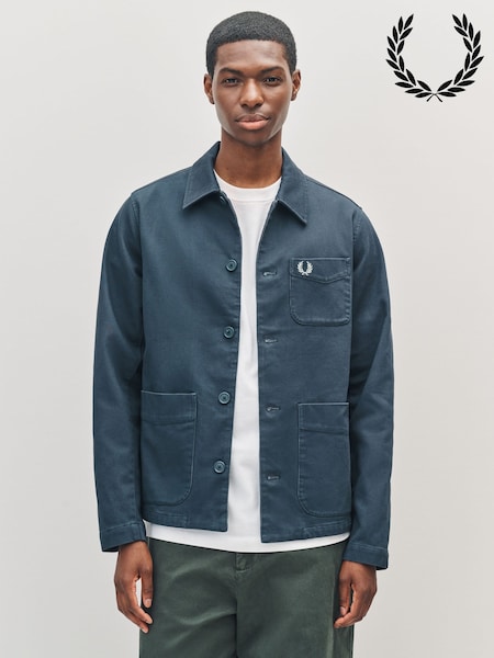 Fred Perry Blue Bedford Cord Overshirt (F57054) | 1,066 QAR
