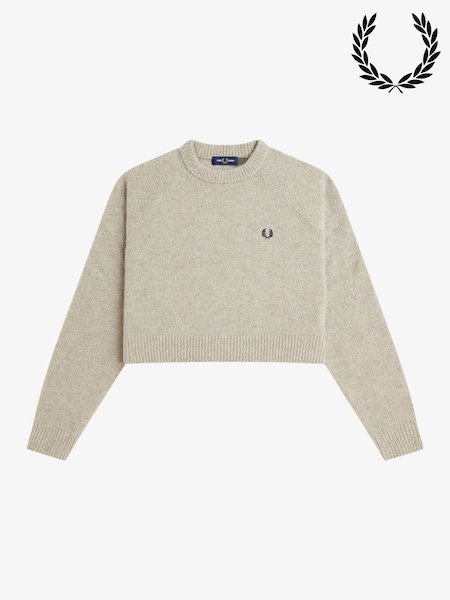 Fred Perry Natural Natural Cropped Textured Jumper (F57100) | €154